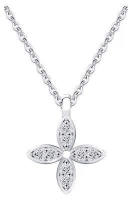 Produktbild von Serelina Kleeblatt-Kette aus 925 Silber mit Zirkonia – Silber