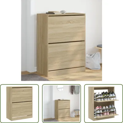 Obrázek produktu pro The Living Store Botník se 2 chlopněmi dub Sonoma 80x42x108 cm
