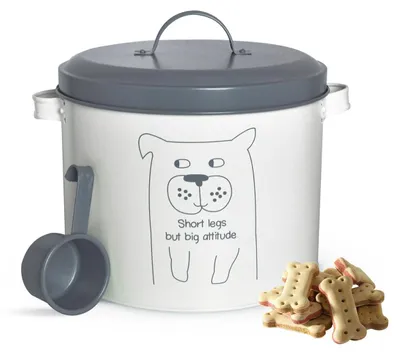 Produktbild von Trockenfutterdose mit Deckel und Löffel 6 Liter Metalldose Tierfutter Vorratsdose Hundefutterbox Hund