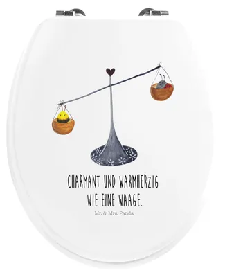 Produktbild von Mr. & Mrs. Panda WC Deckel Sternzeichen Waage - Weiß - Geschenk, klo, Brille, holz sitz, Biene, Gleichgewicht, WC-Sitz, Toilettendeckel, Klobrille, Hummel, Marienkäfer