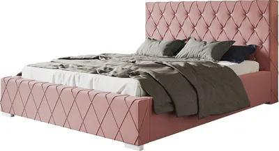 Produktbild von Polsterbett Berlin mit Kopfteil, 120x200 cm, Doppelbett mit Bettkasten und Lattenrost aus Holz, Velourstoff, Farbe: Rosa