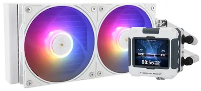 Produktbild von Thermalright FW 240 Weiß ARGB CPU-Wasserkühlung mit 2 PWM-Lüftern, IPS 320 * 240 Auflösung LCD-Bildschirm,240 AIO-Kühlung,flüssiger CPU-Kühler für Intel PC Aio-Kühler: AM4/AM5/LGA1700/1851 – FW 240 WH