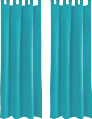 Immagine prodotto di 2x tende Ellen con passanti e ganci (turchese), dimensioni: 140x145cm