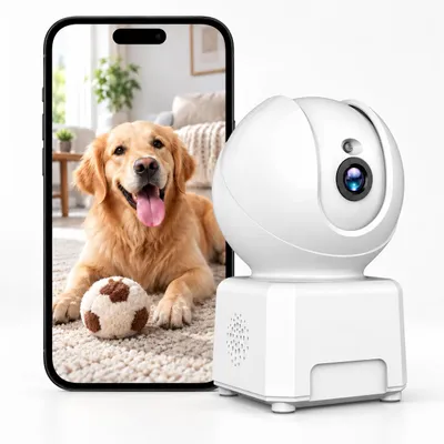 Produktbild von 2K überwachungskamera Innen WLAN Innenkamera 340° Kamera überwachung Indoor mit AI Bewegungserkennung Auto Tracking 2 Wege Audio Alexa TF Cloud
