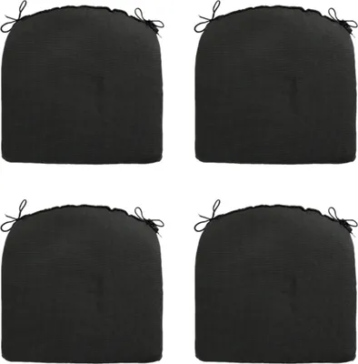 Produktbild von Madison - Sitzkissen Rib schwarz - Ca. 46x48 cm - 4er-Set