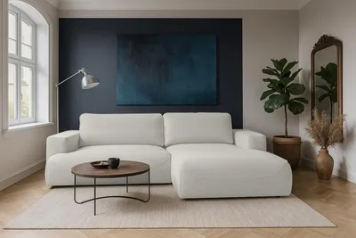 Produktbild von KSHOMECONCEPT Ecksofa LUNA L mit Schlaffunktion und Bettkasten, Modell Rechts, Hellgrau