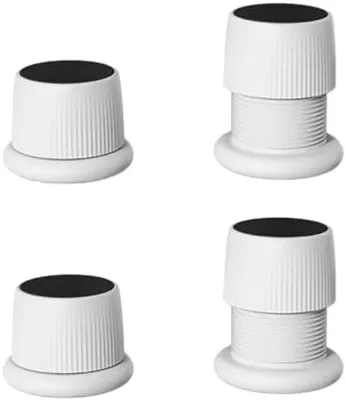 Produktbild von PolkaHome® Verstellbare Möbelheber – 4 Stück Weiß – Rutschfeste Stabilisierung, 8 x 8 cm, 4–6,3 cm