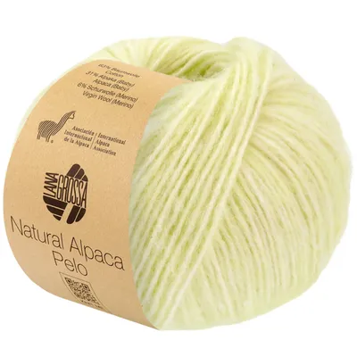 Produktbild von Lana Grossa NATURAL ALPACA PELO 50 g flauschige Netzgarnstruktur gefüllt mit Baby-Alpakafasern 125 m Farbe 020 - Zartgrün meliert