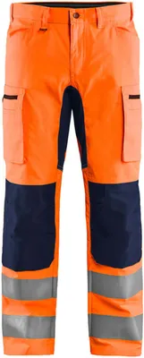 Image de Pantalon de sécurité Blakläder extensible 15851811, orange/bleu marine uni, taille 56