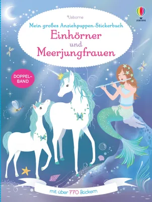 Produktbild von Mein großes Anziehpuppen-Stickerbuch: Einhörner und Meerjungfrauen