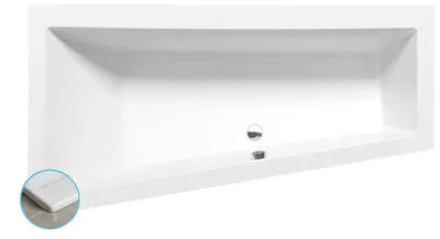 Produktbild von Polysan ANDRA L SLIM asymmetrische Badewanne 180x90x45cm, weiß