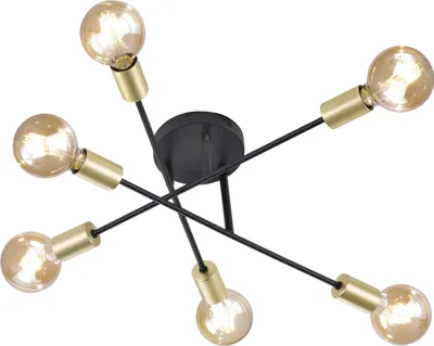 Produktbild von lampa sufitowa Cross56 cm stal 1 kg matowy czarny/złoty