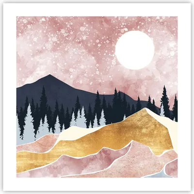 Produktbild von Poster - Poster ohne Rahmen - Grafik Modern Landschaft - 50x50 cm - Wand Bild - Wanddeko - Wandbilder - Kunstposter - Wandposter - Bilder - Kunstdruck - Wanddekoration - Wandbild - P2XAC50x50-4832