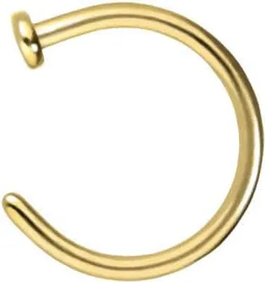 Produktbild von Nasenpiercing, Nasenstecker Chirurgenstahl Nasenring offen PLATTE Gold Innendurchmesser: 7mm + Stabstärke: 0,8mm