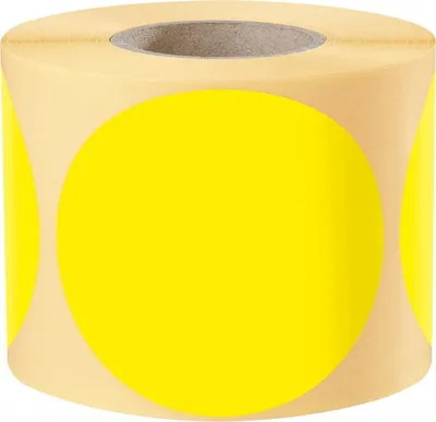 Produktbild von Dreifke® Aufkleber I Markierungspunkt, blanko, gelb, Haftpapier, ablösbar, Ø ...