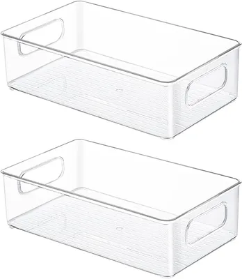 Obrázok produktu pre Sada organizérov do chladničky 2 ks, Stohovateľné organizéry do chladničky, 25 x 14 x 7 cm, BPA zdarma