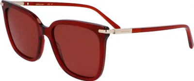 Produktbild von Ferragamo SF2037S Transparent red 56/18/145 Damen Sonnenbrillen