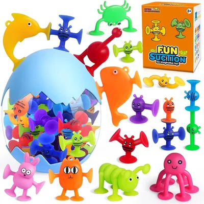 Produktbild von Badespielzeug für Babys, 32 Stück, mit Saugnäpfen, für das Badezimmer