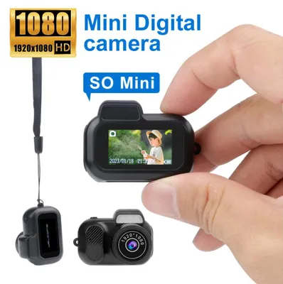 Produktbild von Retro-Minikamera mit Bildschirm für drinnen und draußen, 1080p HD, tragbar, sehr kleine Kamera, Video, unterstützt TF-Karte