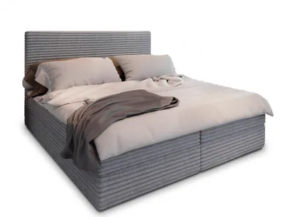 Produktbild von Masseno Boxspringbett PISA 180x200 cm Komplett-Set mit Bonell Matratze und Topper, Polsterbett mit Bettkästen -Hellgrau, TILIA 86