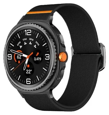 Produktbild von By Qubix Nylon Loop Armband - Schwarz - passend für Samsung Galaxy Watch 8 Classic - 46 mm