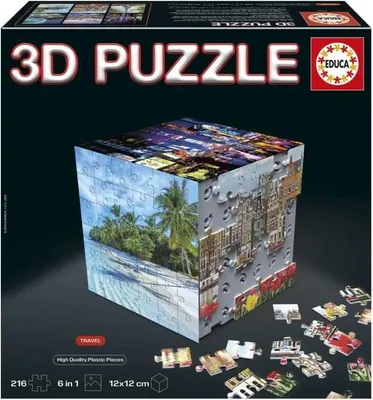 Produktbild von 3D-Puzzle - EDUCA - Reisewürfel - 216 Teile - 6 Puzzles à 36 Teile - Unterhaltsame Herausforderung ab 8 Jahren (20124)