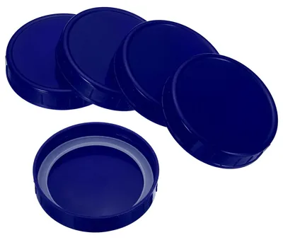 Image de Couvercles en plastique pour bocaux Mason, avec joints d'étanchéité en silicone - Lot de 6