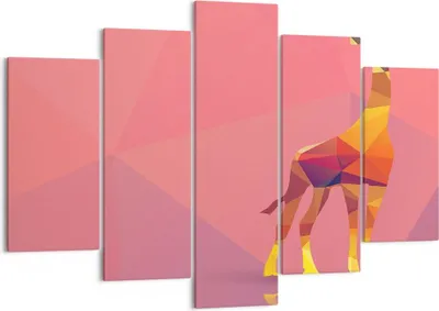 Produktbild von Bild auf Leinwand - Leinwandbild - Giraffe modern Grafik - 150x100cm - Wand Bild - Wanddeko - Leinwanddruck - Bilder - Kunstdruck - Wanddekoration - Leinwand bilder - Wandkunst - EA150x100-2805