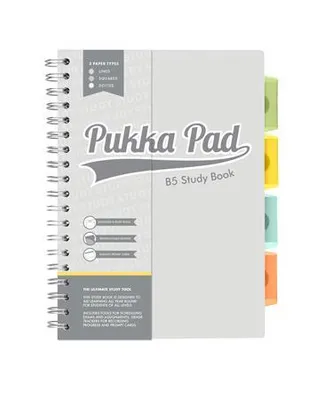 Obrázek produktu pro Spirálový sešit "Study Book", šedá, B5, PUKKA PAD 9824-STU