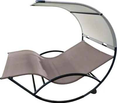 Produktbild von Vivere Double Chaise Rocker Aluminium - Doppel-Schaukelstuhl dunkelgrau Gartenmöbel