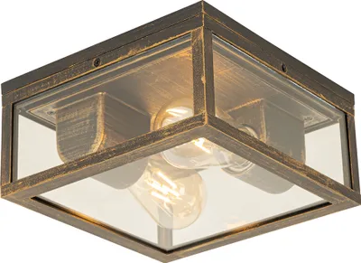 Produktbild von Vintage Deckenleuchte AntikGold IP44 2 Flammig Charlois