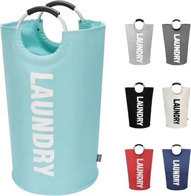 Image de Inklapbare Wasmand - 90L Grand sac de lavage - bleu clair