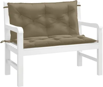 Produktbild von PUEAZU Gartenbank-Auflagen 2 Stk. Melange Taupe 100x50x7 cm Stoff - Gartenmöbelauflagen &42360
