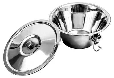Produktbild von Wasserbadform - Puddingform mit Deckel - Förmchen für Pudding - Puddingformen zum Stürzen - Creme Brulee Schälchen, Souffle Förmchen - Edelstahl - 16 cm