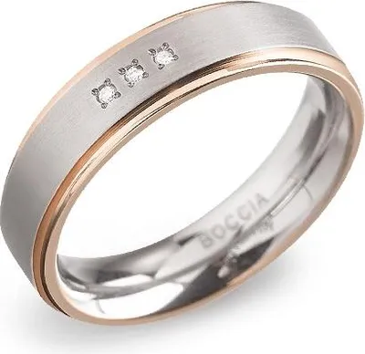 Produktbild von Boccia Damen-Ring 0134-0253 Titan teilvergoldet mir Brillanten