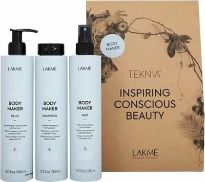 Produktbild von Lakme Tkn Retail Pack Body Maker: Shampoo 300 ml + Balsam 300 ml + Nebel 300 ml