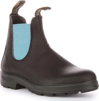 Produktbild von Blundstone 2207 Frauen Leder Chelsea Stiefel Schwarz Blau – undefined / Schwarz Blau