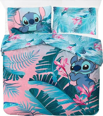 Productafbeelding van Disney Lilo & Stitch bloemenprint beddengoed voor twee personen – kinderbed