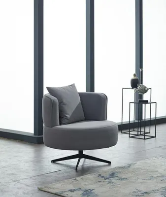 Produktbild von Sessel Einsitzer Polstersessel Stoff Grau Sitzer Wohnzimmer Möbel