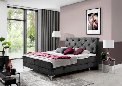 Produktbild von Bett Textil Polster Doppel Design Barock Modern Stil Chesterfield Betten Hotel