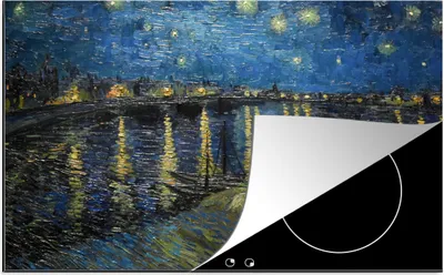 Produktbild von KitchenYeah© Herdabdeckplatte Van Gogh - Brücke - Alte Meister , 81x52cm, Küche Deko, Glaskeramikkochfeld Herdabdeckung, Abdeckplatte fùr Kochfeld