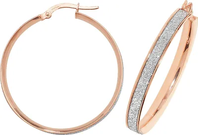 Image de Boucles d'Oreilles Créoles Femme Or Rose 375/1000 - 30mm; TRS16038MM30