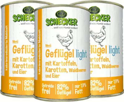 Produktbild von Geflügel light mit Kartoffeln, Karotten, Beeren, Ei 3 x 410g