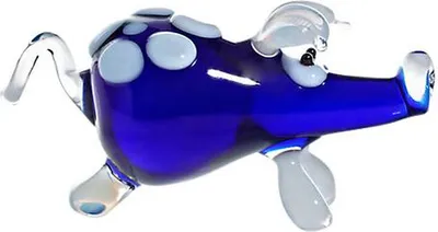 Produktbild von Schwein blau Medium 6-15cm, aus Kristallglas