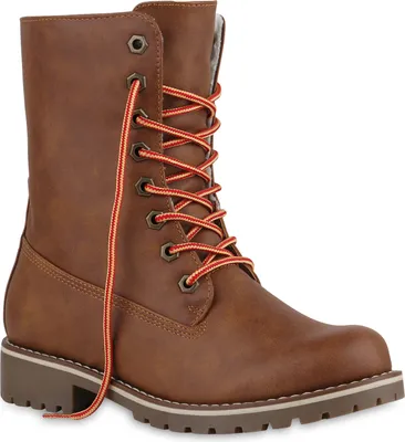 Produktbild von Mytrendshoe Schnürstiefeletten Damen Warm Gefütterte Stiefeletten Stiefel 813135, Farbe: Braun, Größe: 37