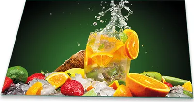 Produktbild von Herdabdeckplatte Glaskeramikkochfeld-Abdeckung Spritzschutz Glas Universal 80x52 Obst Bunt