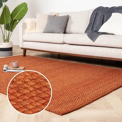 Produktbild von Volero - Wollteppich - Brilliant Terra - 200x300 cm - Wohnzimmer, Esszimmer, Schlafzimmer - Boho, Ländlich, Modern
