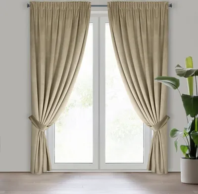 Produktbild von Vorhang ANTARA hellbeige 140x300 cm Kräuselband TROCZ