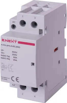 Image de E.NEXT p005218 Contacteur modulaire PRO 2P 63A 2NO 230V AC