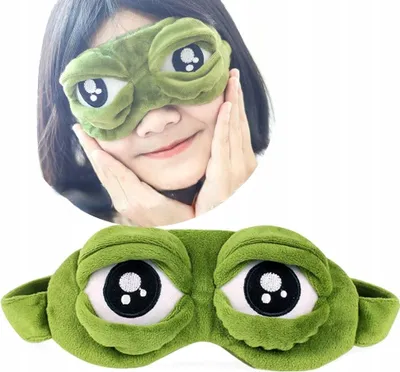 Image de Masque pour les yeux - Grenouille verte - Sommeil rafraîchissant - Bandeau pour les yeux pour dormir - Détente pure - Masque rafraîchissant pour les yeux - Qualité artisanale